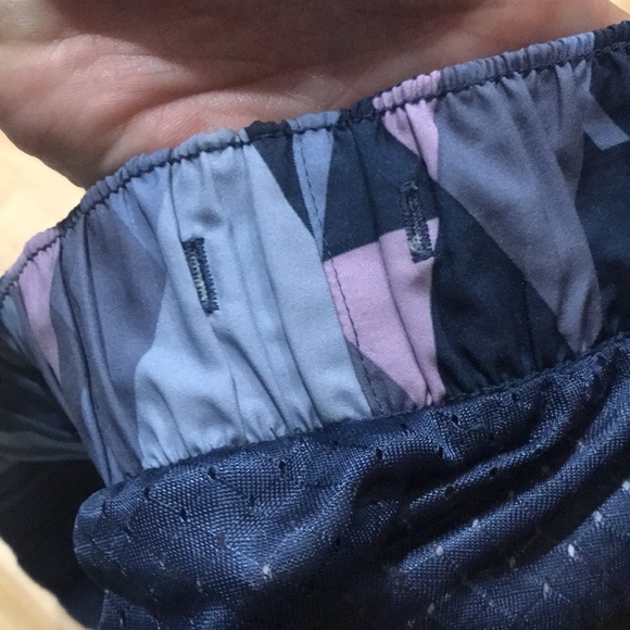 ADIDAS Geometric Running Athletic Workout Shorts XS Navy Blue Purple Grey - Picture 9 of 11